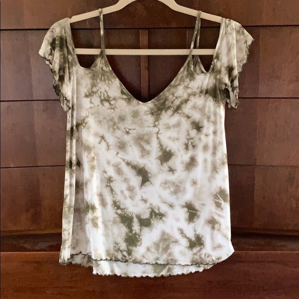 Off the shoulder tie dye shirt